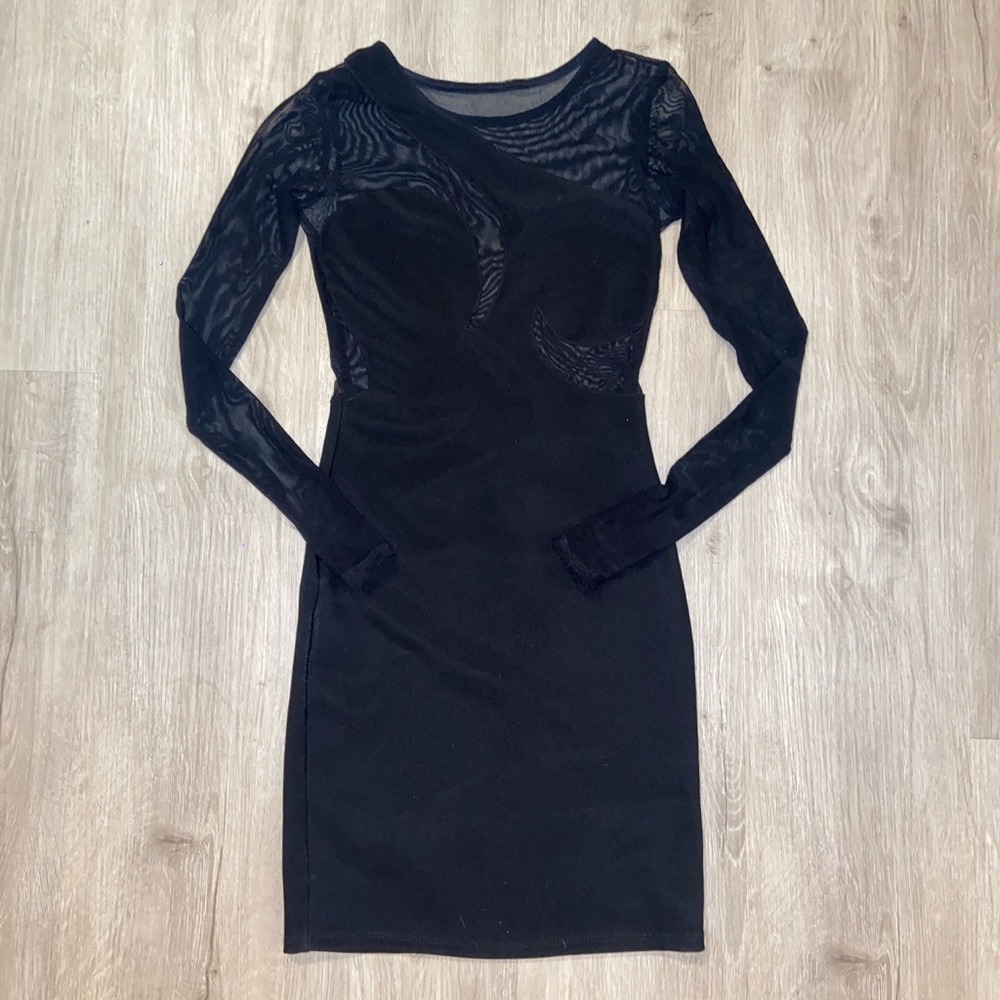 Nasty Gal Bodycon Cutout Dress With Mesh Panel